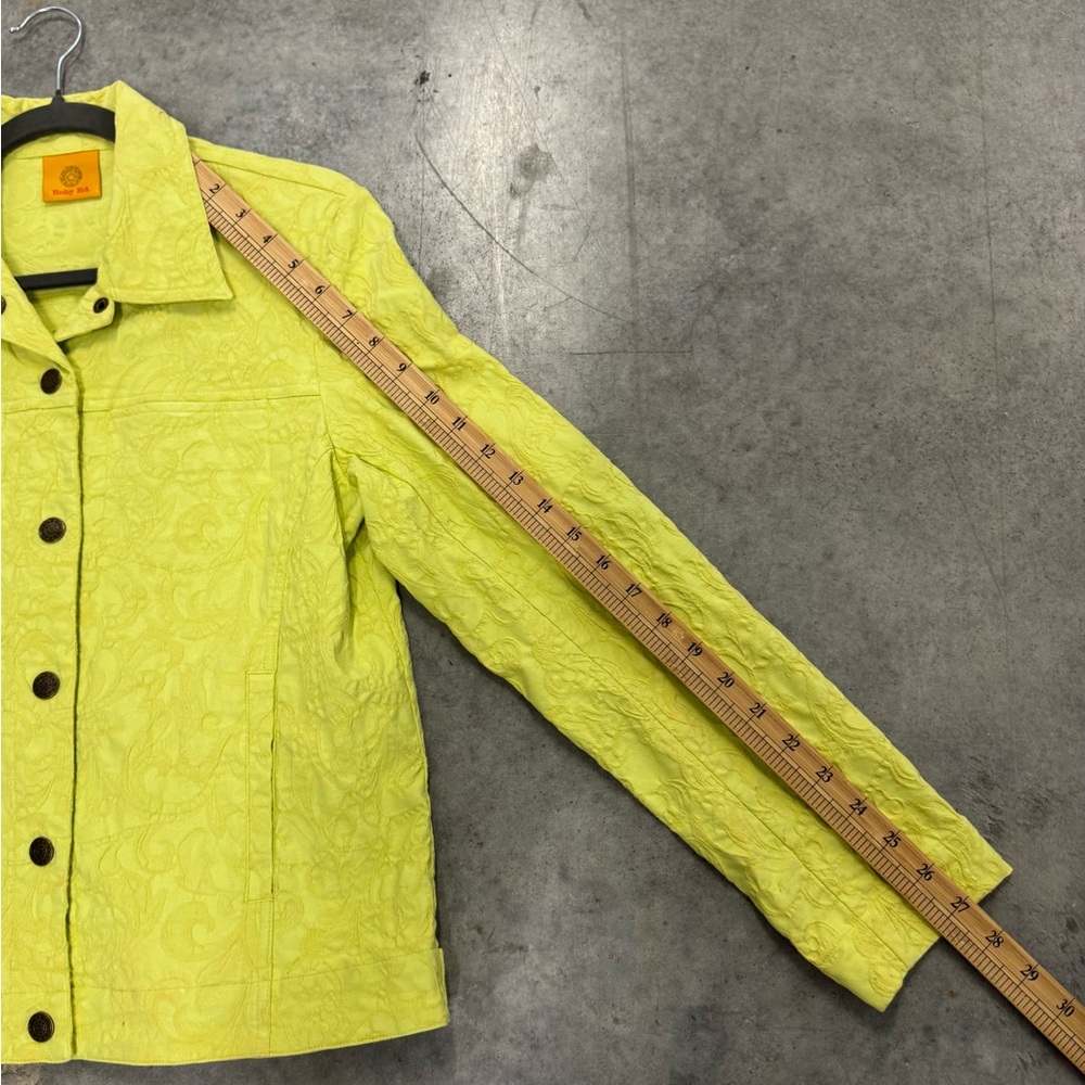 Ruby Rd. Quilted Lime Button-Front Jean Jacket - image 8